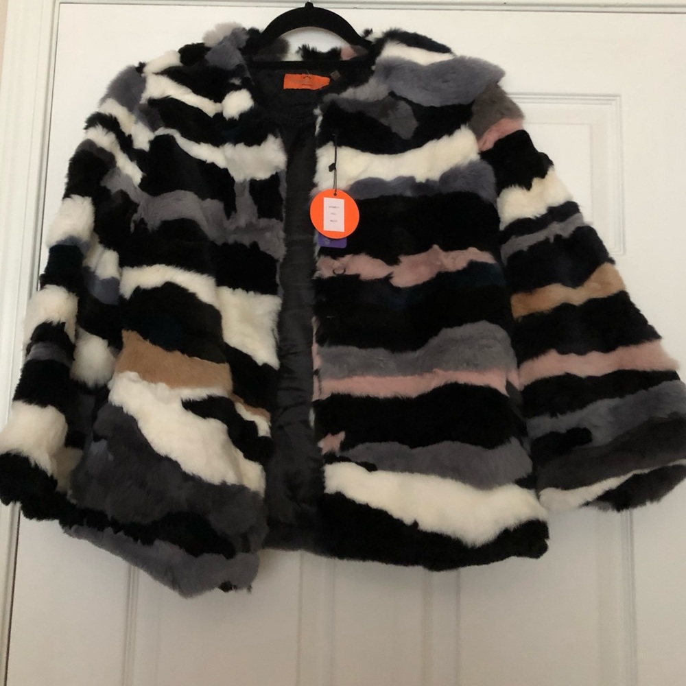P.Luca Cropped Rabbit Fur Jacket